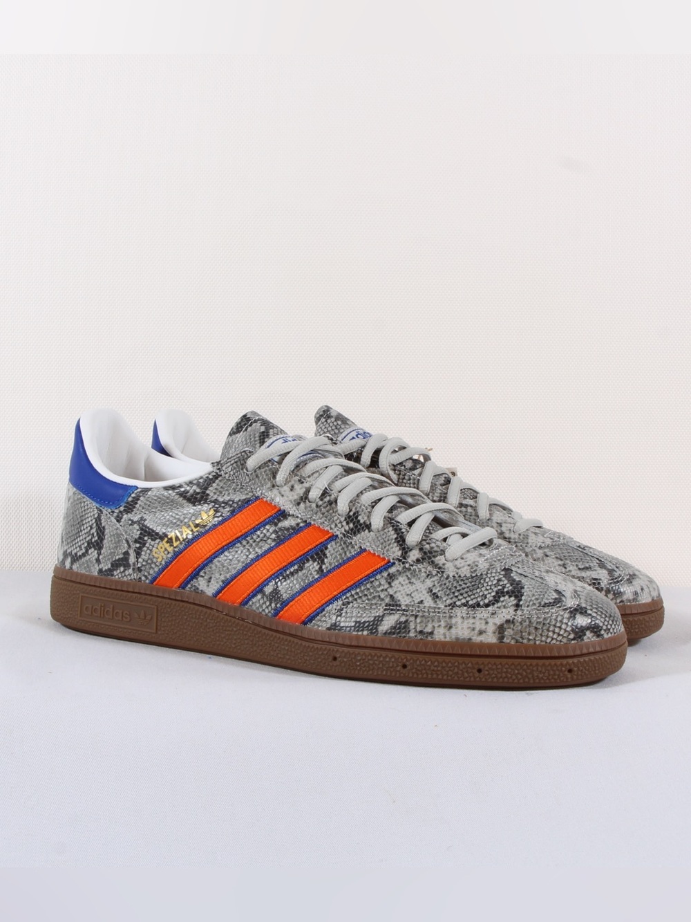 adidas Handball Spezial Gray Snakeskin Sneakers w/ Orange Stripes Sneakers NIB - Picture 4 of 10